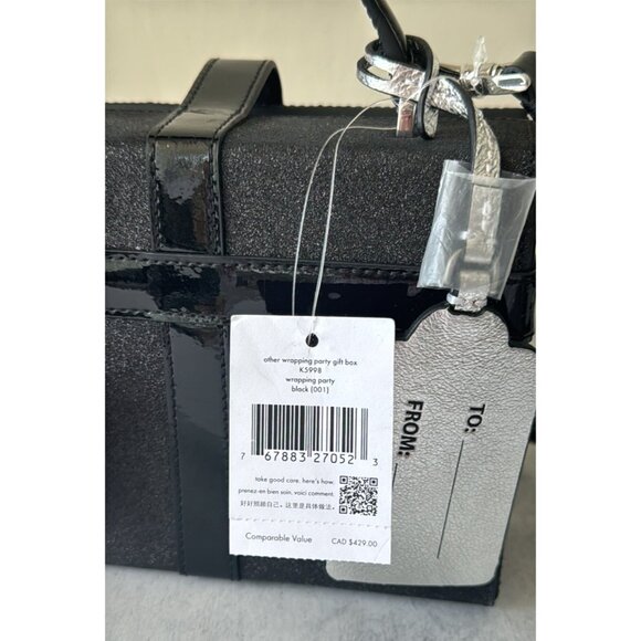 Kate Spade Wrapping Party Gift Box Glittering Crossbody Handbag Black - Picture 14 of 14